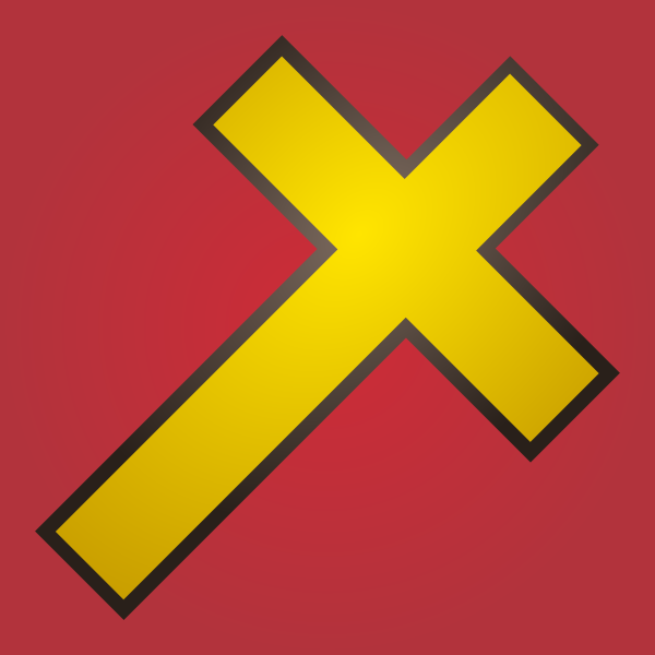 SVG Holy cross yellow icon vector image