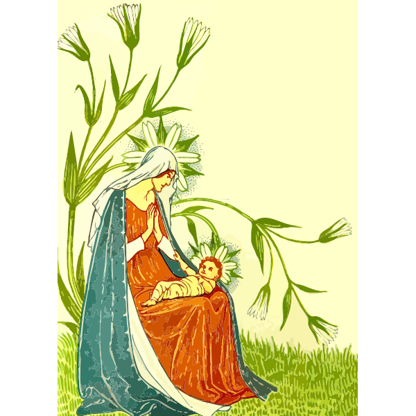 SVG Holy Mother and child