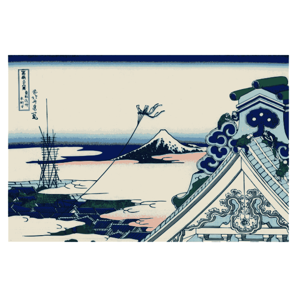 SVG Hongan-ji Temple at Asakusa in the Eastarn Capital vector drawing