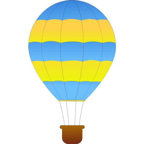 SVG Horizontal green and blue stripes hot air balloon vector drawing