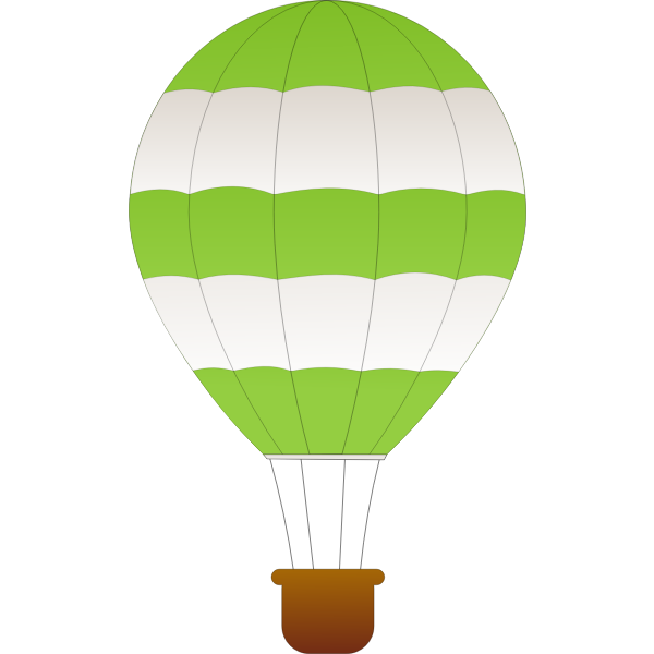 SVG Horizontal green and white stripes hot air balloon vector clip art