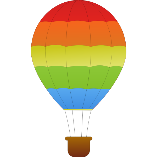 SVG Horizontal greenred and blue stripes hot air balloon vector graphics