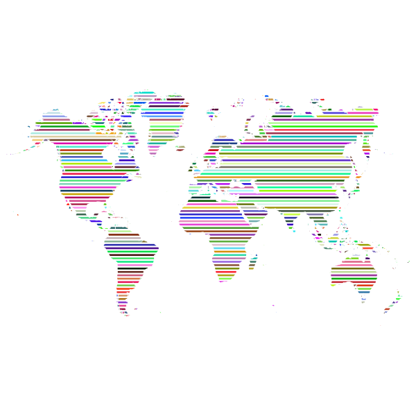 SVG Horizontal World Map Slices Prismatic