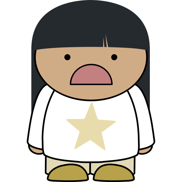 SVG Horrified cartoon girl