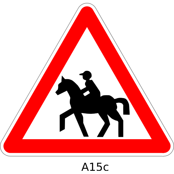 SVG Horse ridding road sign
