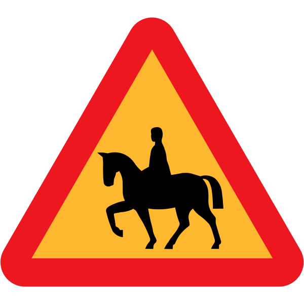 SVG Horse riders warning traffic vector sign