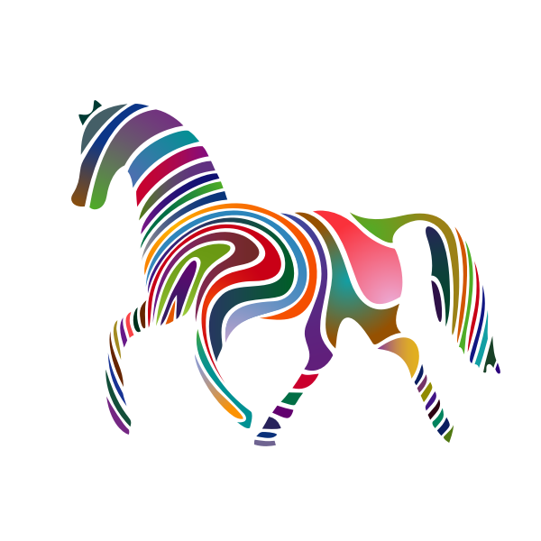 SVG Horse silhouette colored stripes pattern