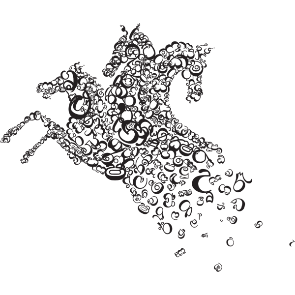 SVG Horse with Sinhala Letters