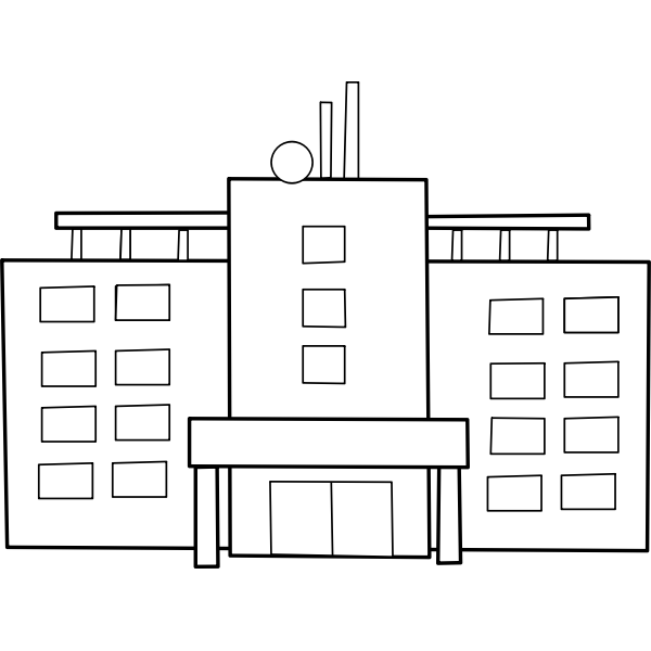 SVG Hospital building line art vector graphics