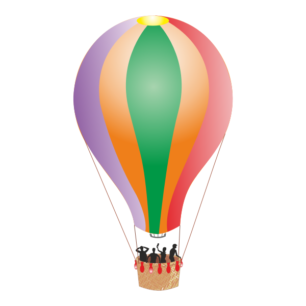 SVG Hot air balloon with people