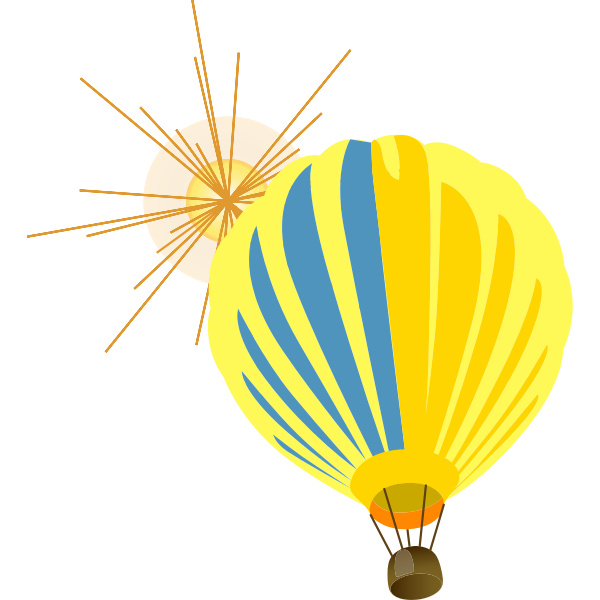SVG Hot air balloon with sun