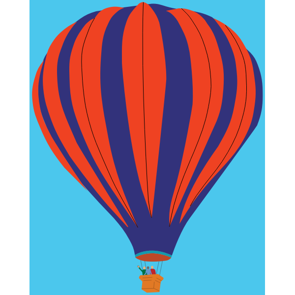 SVG Hot balloon with people