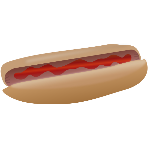 SVG Hot dog with ketchup vector illustration