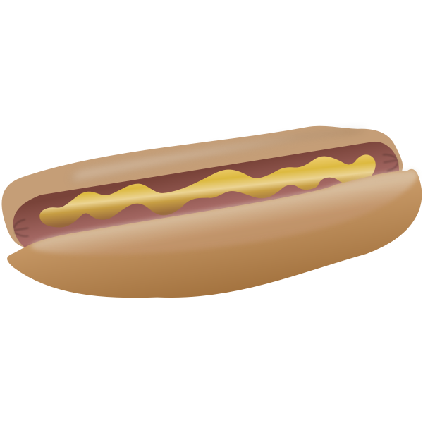 SVG Hot dog with mustard vector clip art