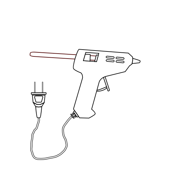 SVG hot glue gun coloring