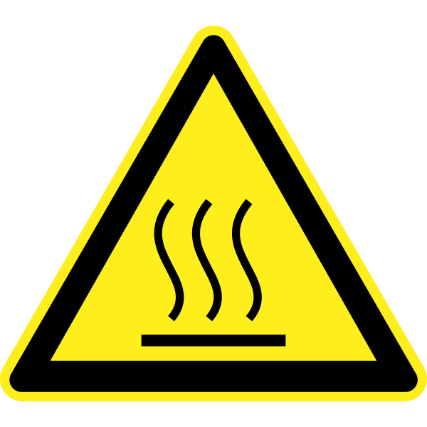 SVG Hot hazard warning sign vector image