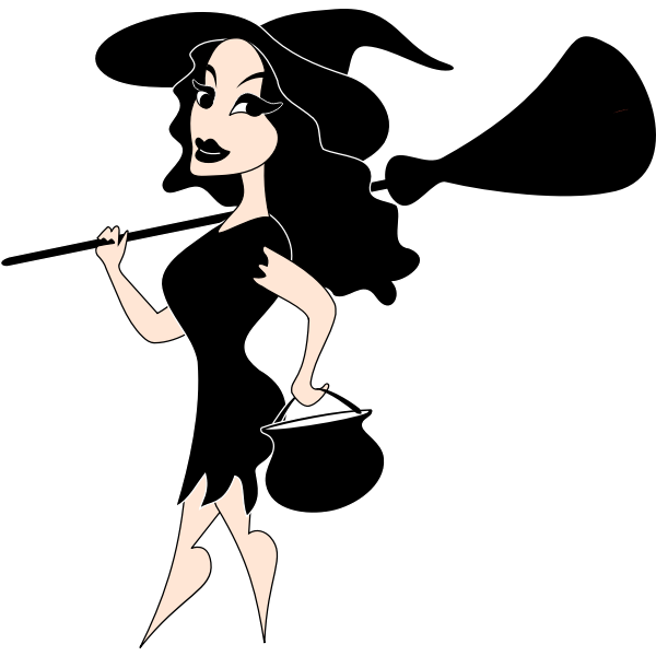 SVG Hot witch in cartoon style