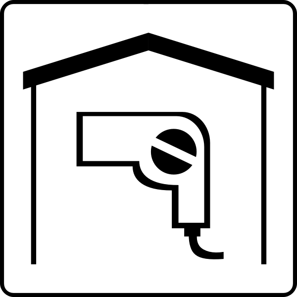 SVG Hotel room with hair dryer icon vector image