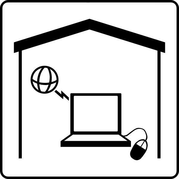 SVG Hotel room with internet vector sign