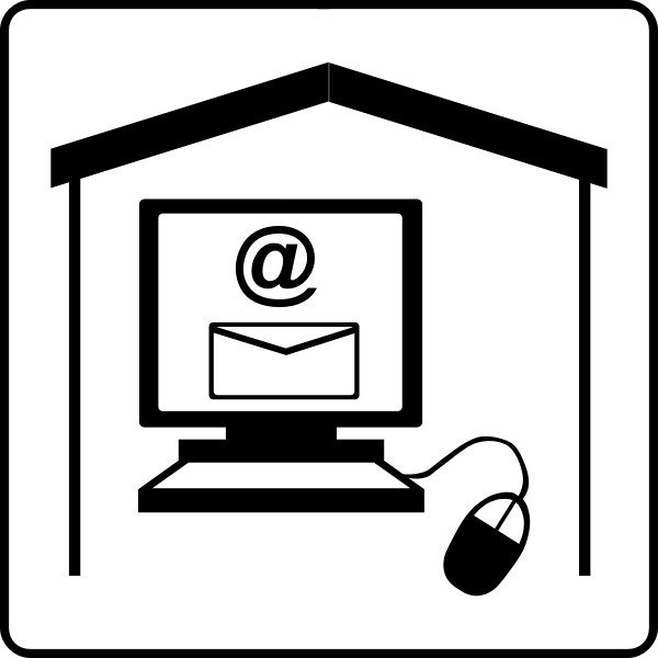SVG Hotel room with internet vector symbol