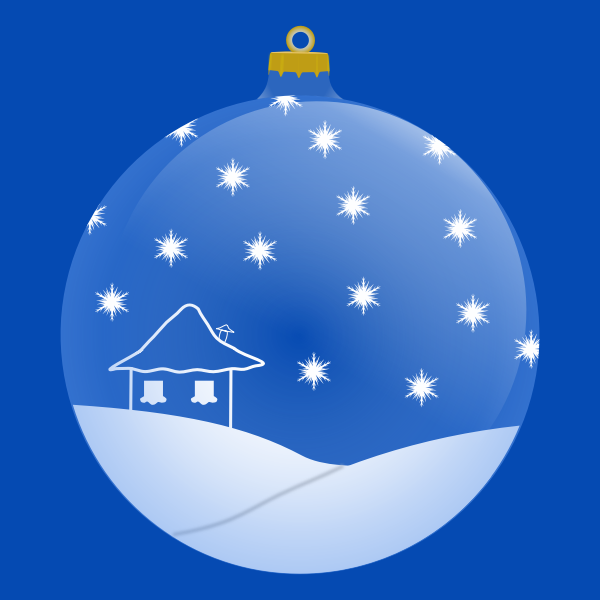 SVG House in snow greeting card vector clip art