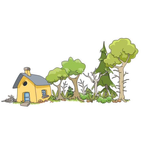 SVG House in the woods