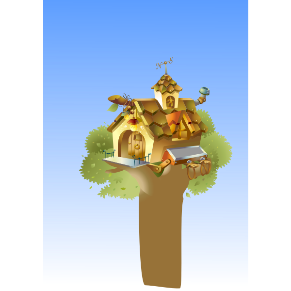 SVG house in tree