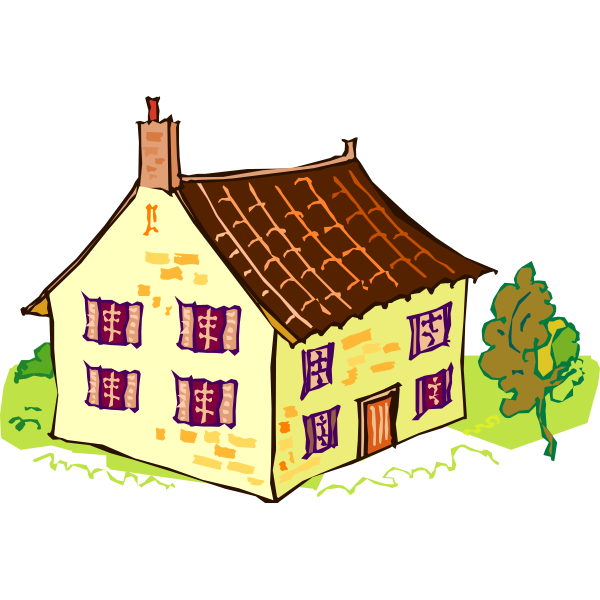 SVG House with nature around