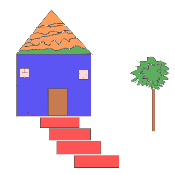SVG House with red steps