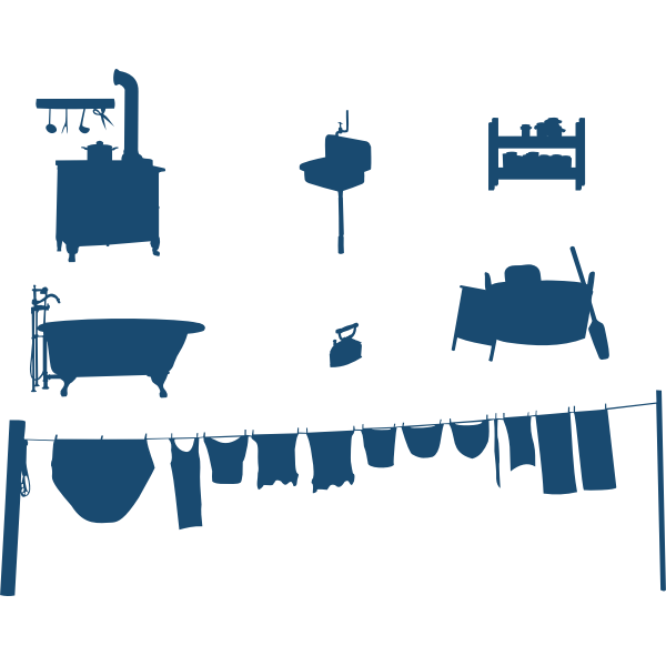 SVG Household items signs silhouettes vector drawing