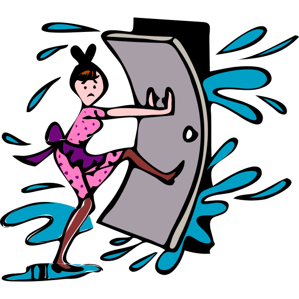 SVG Housewife smashing door vector graphics