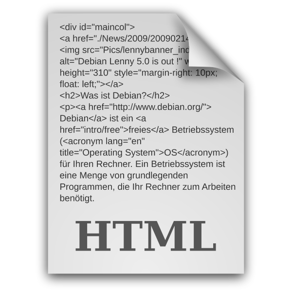 SVG HTML document icon