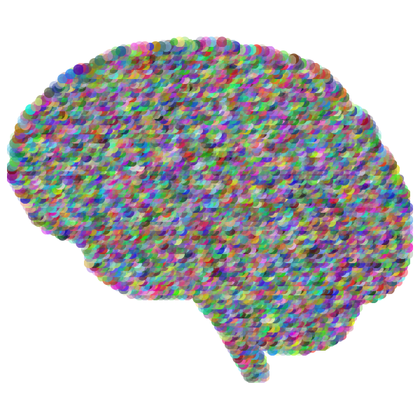 SVG Human brain silhouette prismatic pattern