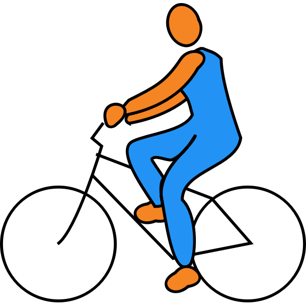 SVG Human figure riding a bike vector image