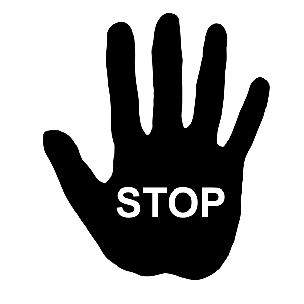 SVG Human hand with text quotstop039039