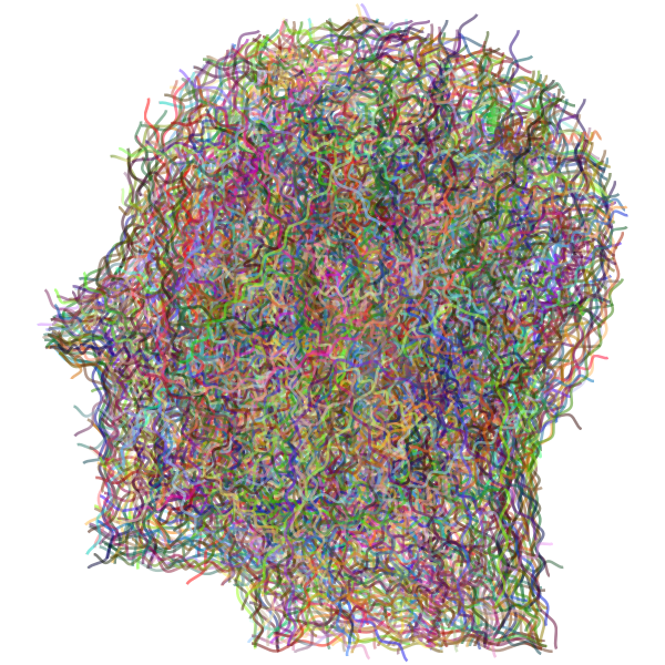 SVG Human head silhouette colored lines