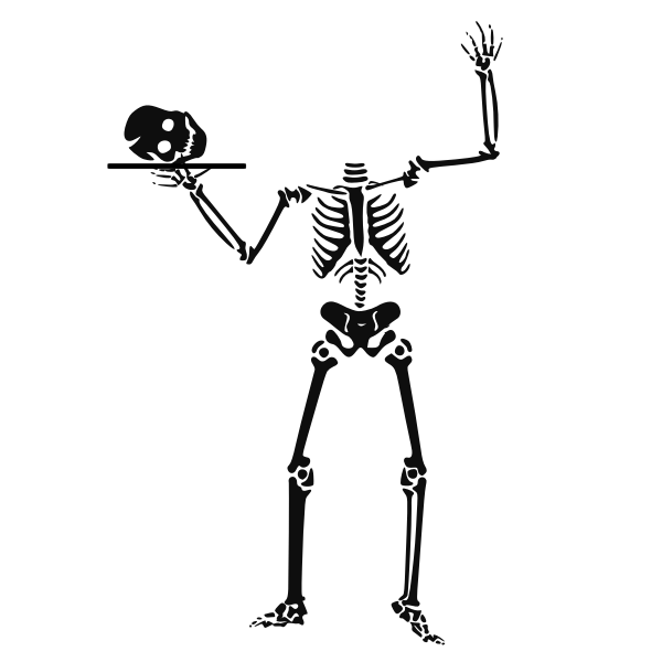 SVG Human skeleton serving head vector graphics