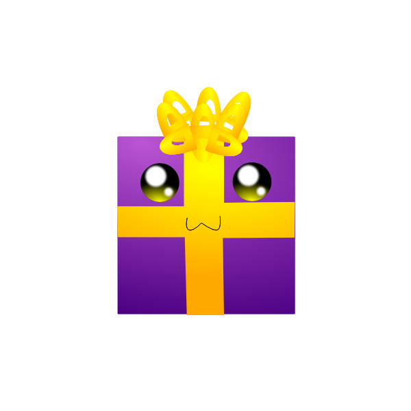 SVG Humanoid purple gift box vector clip art