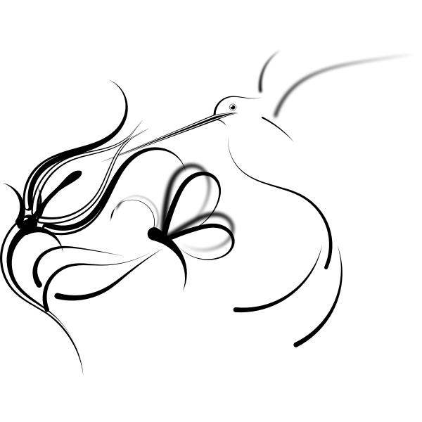 SVG Hummingbird feeding