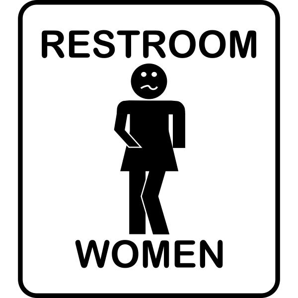SVG Humorous ladies bathroom sign vector drawing
