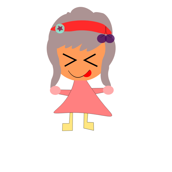 SVG Hungry girl with cherries