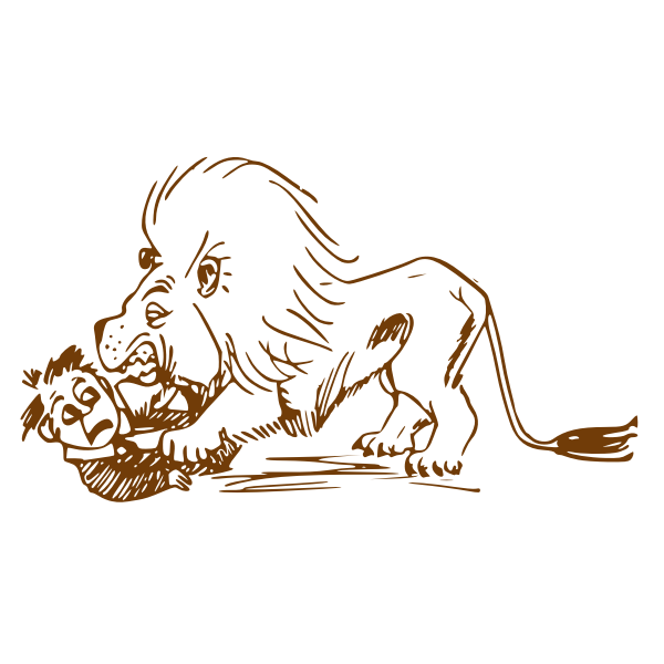 SVG hungry lion brown