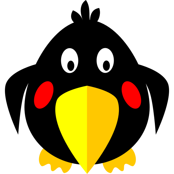 SVG Hunky cartoon bird vector clip art