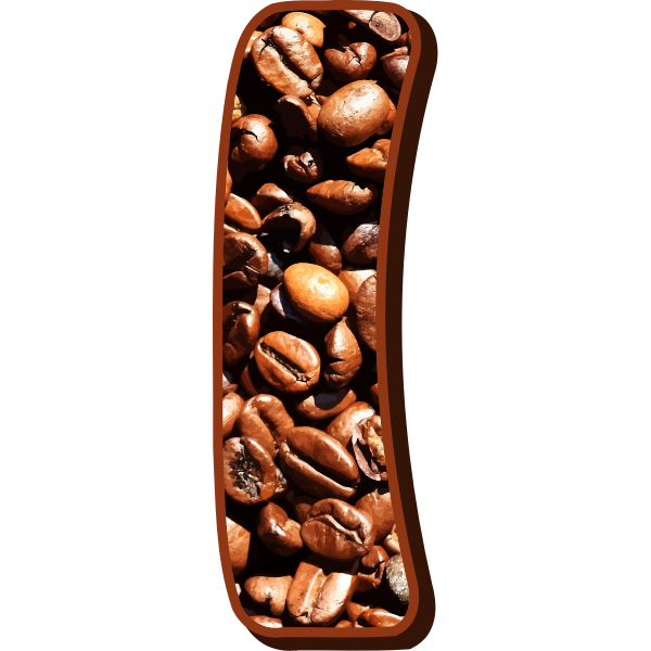 SVG I letter with coffee