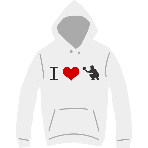SVG I love baseball hoodie vector illustration