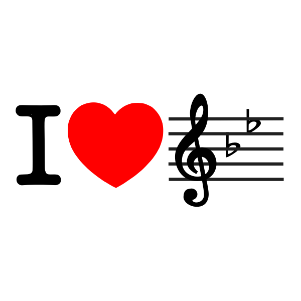 SVG I love music sign vector graphics