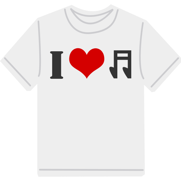 SVG I love music T-shirt vector image