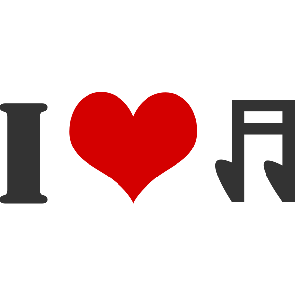 SVG I love music vector sign