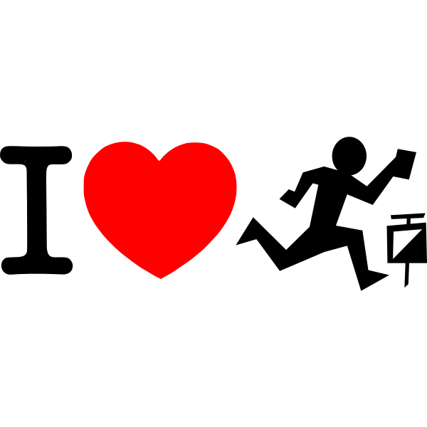 SVG I love orienteering vector illustration