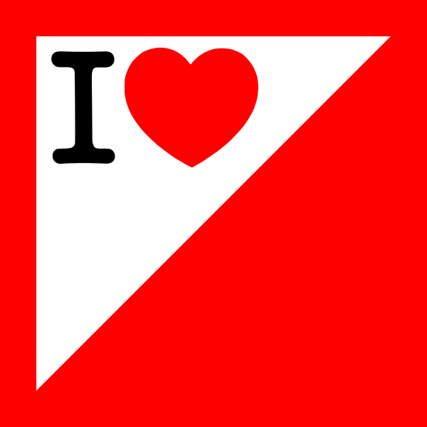 SVG I love orienteering vector image